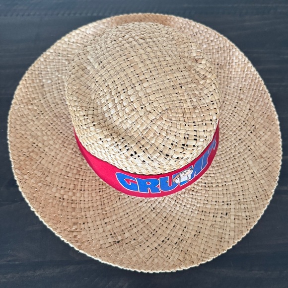 Vintage 90s Disney Goofy’s Hat Co Grumpy Straw Sun Hat Large RARE Snow White - Picture 3 of 8